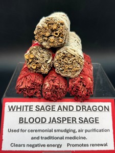 Premium White Sage &amp Dragons Blood Jasper Sage Smudge Sticks  6-Piece Lot
