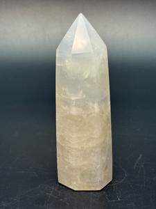 A Polished Blue Rose Quartz Hexagonal Obelisk Tower, Madagascar. (2.5 oz  71 g)