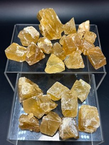 Raw Honey Calcite Crystals  Golden Translucent Gemstone Specimen Collection. (1 lb 5.7 oz  616 g)
