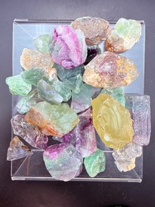 Natural Raw Rainbow Fluorite Crystals  Bulk Rough Stones Lot (12. oz  353 g)