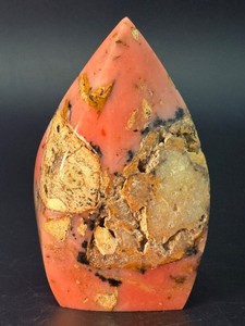 AAA Natural Andean Pink Opal Flame  Rare Peruvian Crystal Carving. (5.6 oz  161 g)
