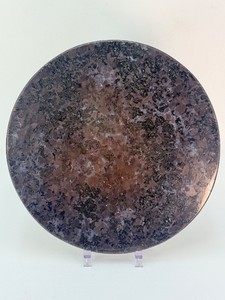 Polished Indigo Gabbro Mystic Merlinite Crystal Disc Round Slice Plaque Stone Carving Mineral Specimen from Madagascar