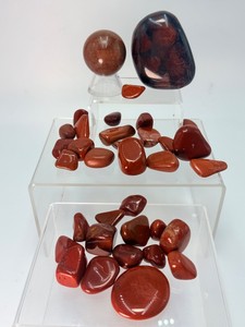 Bulk Lot of Polished Red Jasper Crystals  Assorted Shapes, Sphere &amp Display Specimen (1 lb &nbsp7.1 oz  656 g)