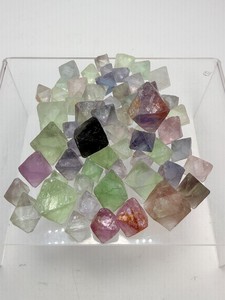Lot of Natural Multi-Color Fluorite Octahedrons  Hand-Cleaved Crystal Specimens ()5.9 oz  170 g)