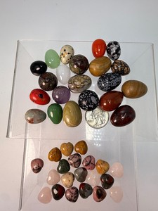 41-Piece Polished Gemstone &amp Crystal Carving Assortment  Spheres, Eggs, &amp Hearts (8.9 oz  254 g)