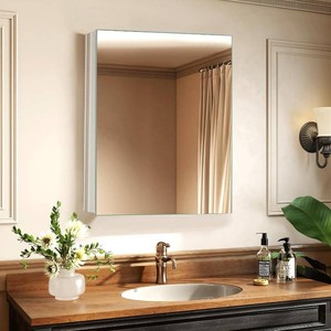 $160 Medicine Cabinet Mirror,Bathroom Mirror with Storage 24 x 32 in  Bathroom Medicine Cabinet With Mirror And Adjustable Shelves, Aluminum Recessed or Wall Mounted Medicine Cabinets