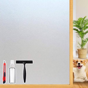 Frosted Glass Window Privacy Film Decorative with Tools, 2 Way Frosting Privacy Film for Glass Windows, Static Cling Tint for Home Anti-UV, Covering Clings 47.2 by 157.4
