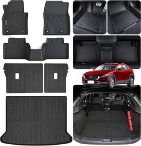 $150 Floor Liners & Cargo Liners & Backrest Mat for 2020-2025 Mazda CX-30 CX30,TPE All Weather Protection Floor Mat with Trunk Mat Covering The Backrest