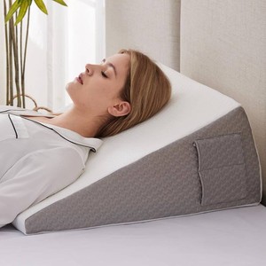 Ruqmuis Wedge Pillow for Acid Reflux, Bed Wedge Pillow for Headboard 10, Pillow Wedge for Back Pain Relief, Post Surgery, Elevated Pillows for Sleeping, Snoring, Triangle Pillow with Cover, White