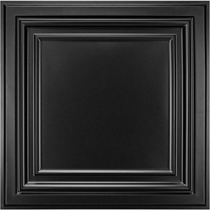 Art3d PVC Ceiling Tiles, 3D Plastic Sheet in Black, 2 x 2 ft, 24-Pack  Lightweight, Waterproof, No Sag and Breakage, Compatible with Grid System, Perfect for Basement, Kitchen