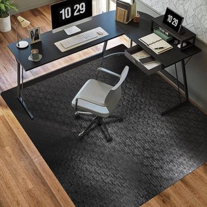 Office Chair Mat, TYDLE 50 x 65 Large Chair Mat for Hard Floor, Vinyl Floor Mat for Gaming Chairs, Slip Resistant Floor Protector Rolling Computer Desk Mat for Hardwood Floor, Black