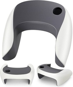 Olumoon Reading Pillow, Lap Desk Pillow for Adult, Gaming Pillow for Arm Support, Memory Foam Arm Rest for Working, Crocheting, Playing Game or Siting in Bed, Floor, Sofa (White)