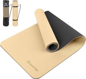 Gruper Yoga Mat Non Slip, 72L x 24W x 0.240.32TH, Anti-Tear Exercise Mat with Carrying Strap and Bag, Pro TPE Yoga Mats for Women, Workout Mats for Home, Pilates and Floor Exercises