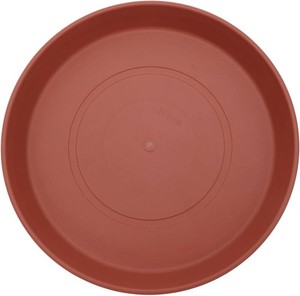 2 pack The HC Companies Round Prisma Flower Pot Saucers - Plastic Plant Saucer for Outdoors & Indoors - Traditional Plant Pot Trays for Water Drainage -Durable Plant Tray (17.5-inch Clay, Pack of 2