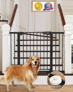 Cumbor 30-46 Baby Gate for Stairs, Auto Close Dog Gate for the House Black  Easy Install Pressure Mounted Pet Gates for Doorway, Dual Lock Indoor Safety Gate for Baby & Dog, Moms Choice Awards Winner