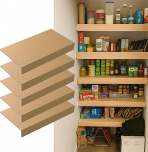 $129 5 Pack Size24x16in Wire Shelf Cover for Pantry, Closet, Kitchen   Waterproof PVC Wood-Look Wire Rack Covers for Shelves, Multiple No-Tool Installation