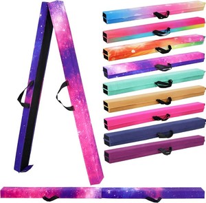 6FT9FT Folding Balance Beam for Kids ages 3-15- Foldable Gymnastics Floor Beam,Anti-Slip ,Carrying Bag, Faux Suede Covered,EVA foam,Gymnastics Equipment for Kids Training At Home,School,Gym Center