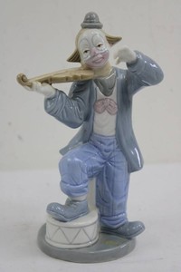 Lladr Porcelain Flute Player Clown Figurine - Made in Spain