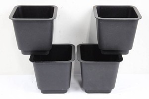 Black Plastic Planters 10.5 X 6 X 6.5 in (4)