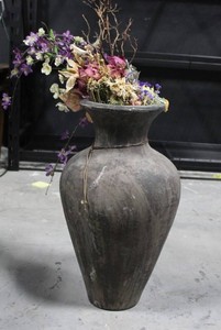 Decorative Floor Vase With Dried Floral Arrangement - 28 in