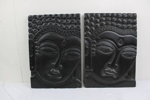 Buddha Face Wall Plaques Made in Indonesia 20 x 14 (Lot of 2)
