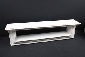 VIP International NH1001 Wood Shelf - White Distressed Finish 37x11x7