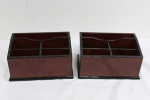 Wood-Style Desk Organizers 2pc