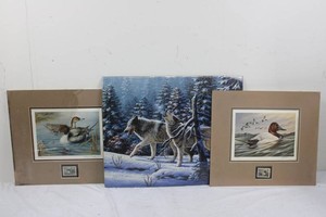 Wildlife Art Prints - Waterfowl & Winter Wolves (Lot of 3)