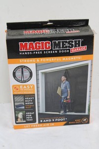 Magic Mesh Garage Hands-Free Magnetic Screen Door for 8-9 Ft Doors