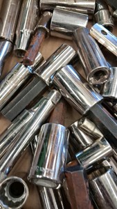 HUGE ASSORTMENT OF CHROME PLATED - STEEL SOCKETS
