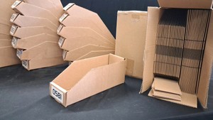 LARGE LOT OF NEW STANDARD BROWN CORRUGATED OPEN-TOP BIN BOX