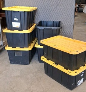 5 BIG STORAGE BINS - 2 SMALLER