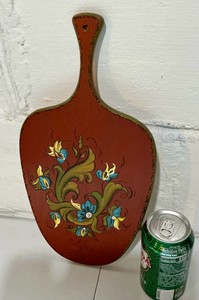Wood Swedish Rosemaled Style Cheese board Hand Painted