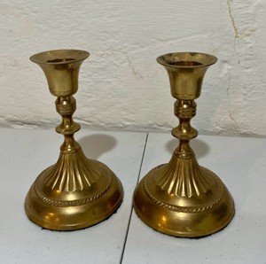 Brass pair of candlesticks