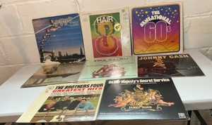 Vintage vinyl LP record lot ( 8 albums) Classic rock, folk, soundtracks & pop