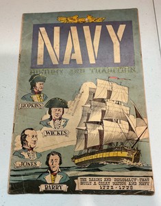 Vintage 1958 promotional recruitment comic book titled Navy History and Tradition