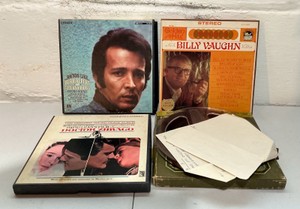 Lot of 4 vintage reel-to-reel tapes- Doctor Zhivago soundtrack, Helb Alpert & Billy Vaughn