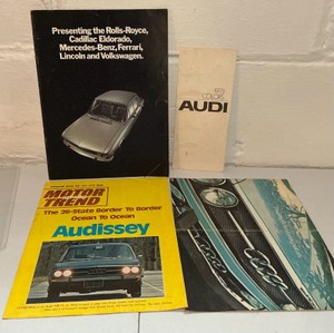 Vintage car dealer brochure lot- Rolls-Royce, Ferrari, Cadillac, Mercedes & Audi literature
