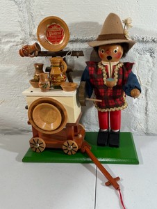 Vintage Steinbach Volkskunst Germany wooden incense smoker- hand painted folk art