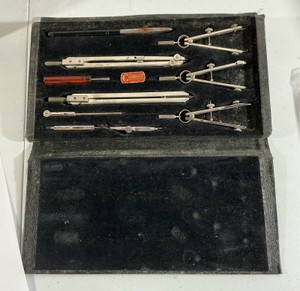 Vintaage Charvos precision drafting tool set with original case