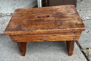 Vintage handmade wooden step stool, rustic farmhouse decor