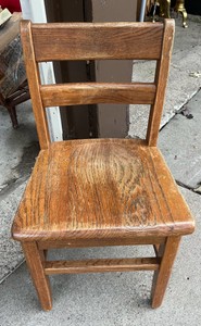 Vintage solid oak childs school chair