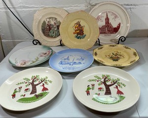 Vintage historical & scenic collector plates, Staffordshire, souvenir