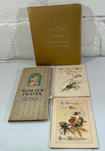 Vintage Ephemeral 1927 German wedding scrap books Prayer book paper items