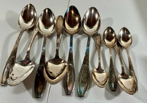 Vintage lot Serving and teaspoon silverware silver plate Wellner 90