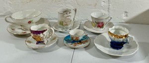Lot of 6 China Porcelain various cups and saucers Miniature Japan German
