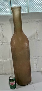 Large Glass Floor Flower Vase Urn Decor Distressed Golden Brown