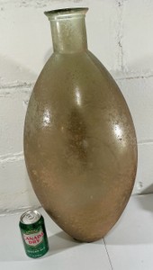 Large Glass Floor Flower vase, decor Distressed Golden Brown