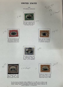 United States 1901 Pan-American exposition stamps