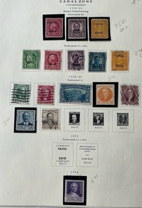 Stamps 1926-34 Canal Zone Rotary Press Scott 97 to 110 and 117 postage lot